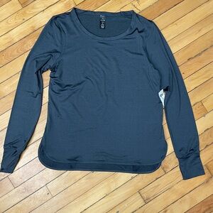 NEW Lily & Lottie Long Sleeve Top Large Charcoal Gray